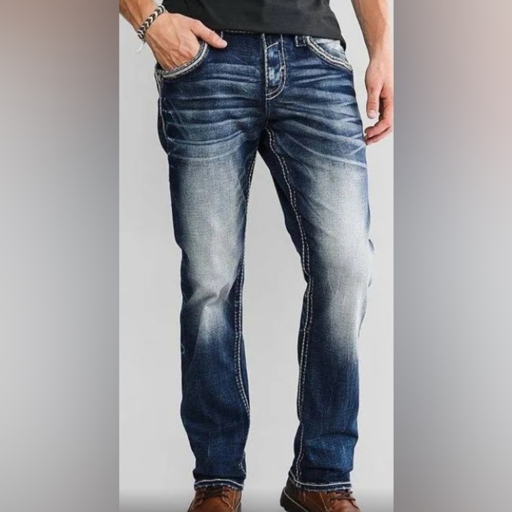 Rock Revival “Pevey” Relaxed Straight Jean, 36x32